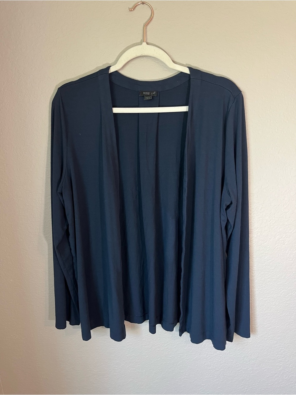 J. Jill Wearever Collection Black Long Sleeve Tunic Top Rayon Stretch L